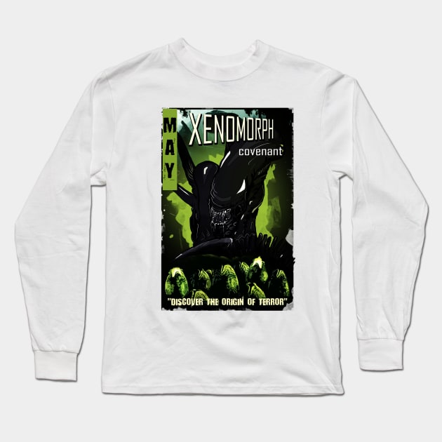 Alien Long Sleeve T-Shirt by mephobiadesigns